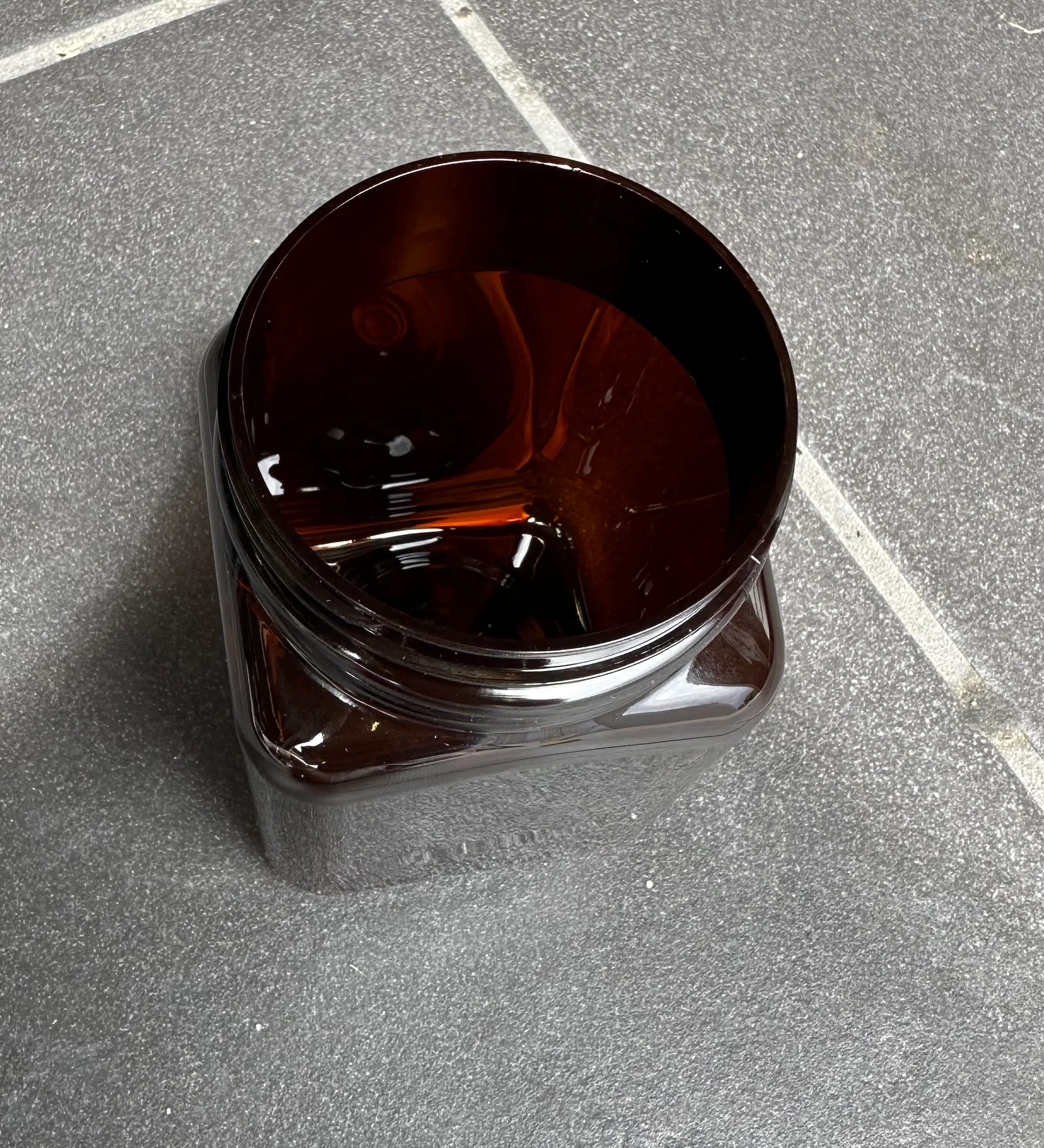 500g PET Square Jar & TE Lid - AMBER - Image 7