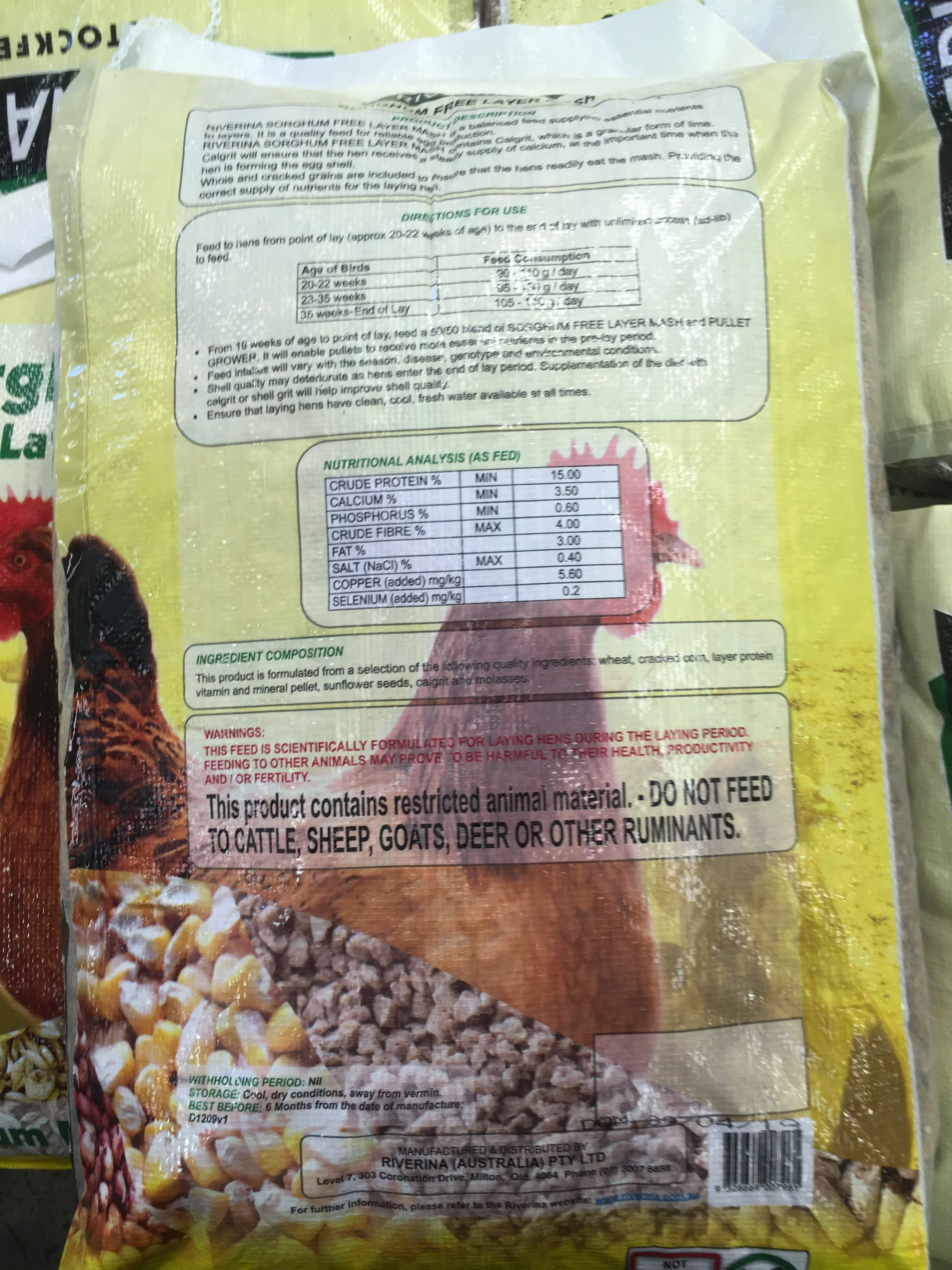 Riverina Red Layer Sorghum Free Mash 20kg - Image 3